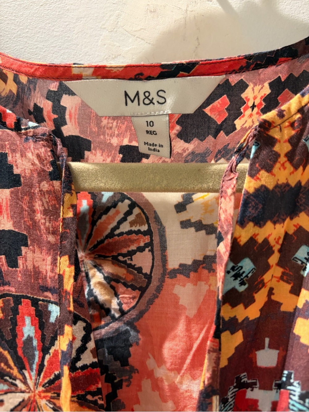 M&S Collection Pure Cotton Printed Kimono Midaxi Dress Size 10 - Picture 4 of 7